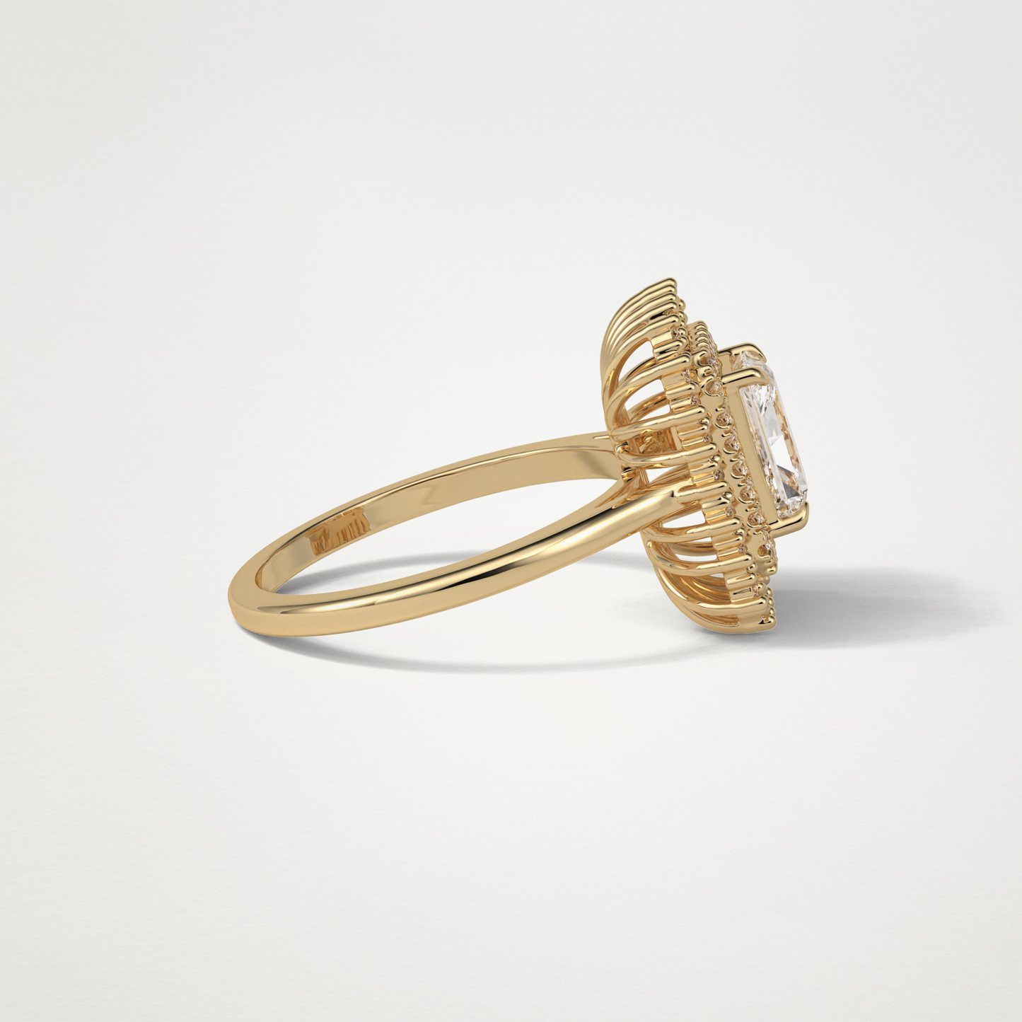 Radiant Double Halo Lab Grown Diamond Engagement Ring
