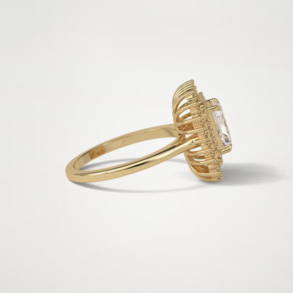 Radiant Double Halo Lab Grown Diamond Engagement Ring
