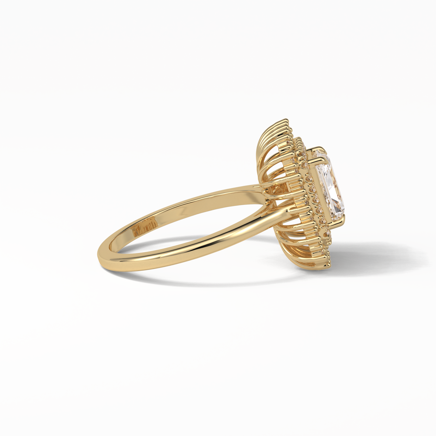 Radiant Double Halo Lab Grown Diamond Engagement Ring