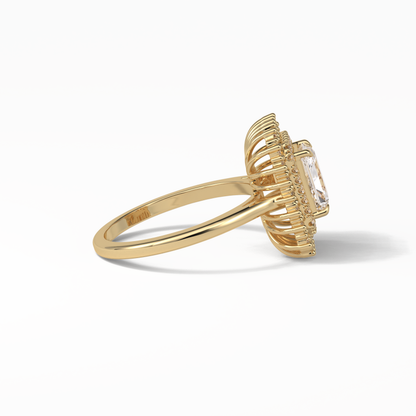 Radiant Double Halo Lab Grown Diamond Engagement Ring