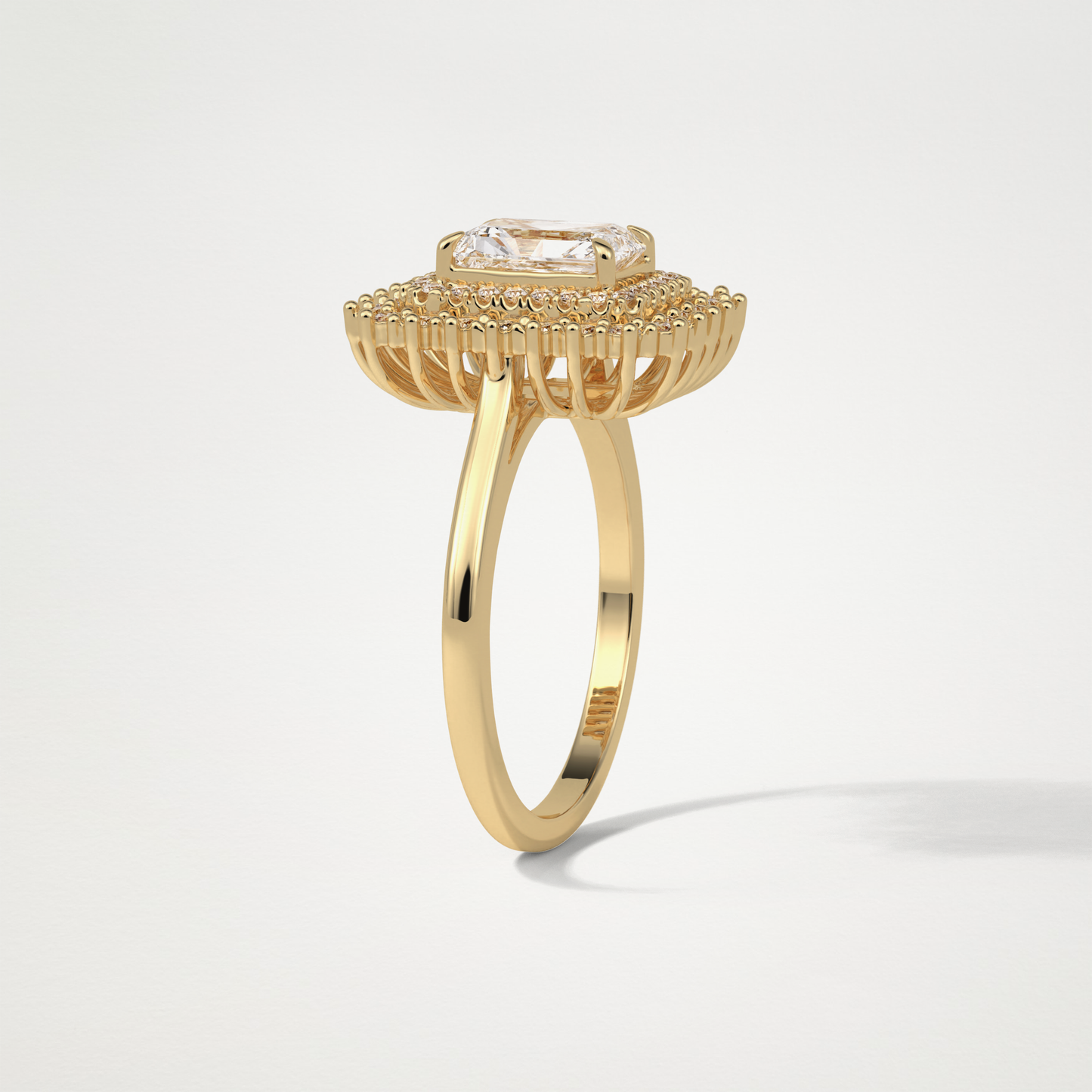 Radiant Double Halo Lab Grown Diamond Engagement Ring