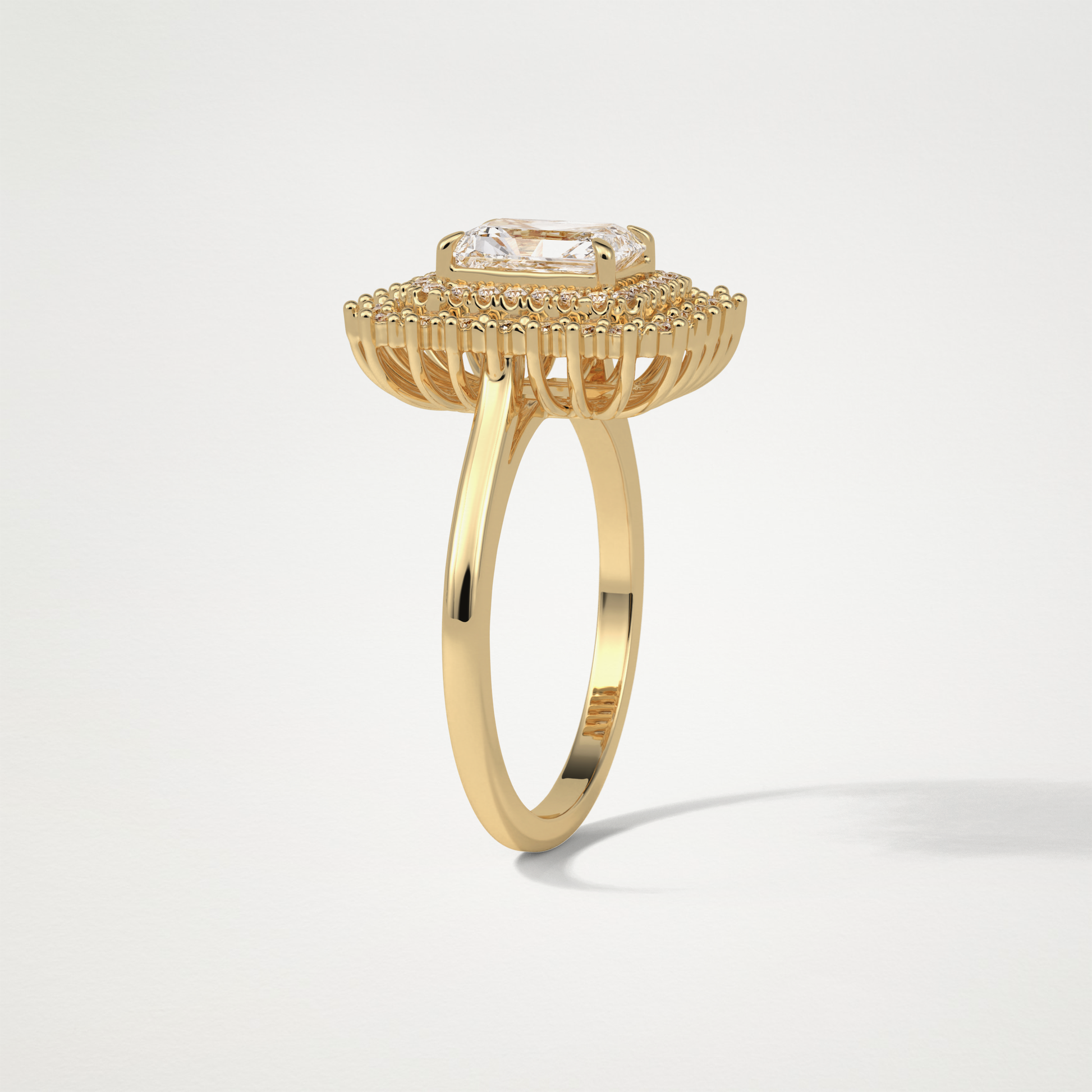 Radiant Double Halo Lab Grown Diamond Engagement Ring