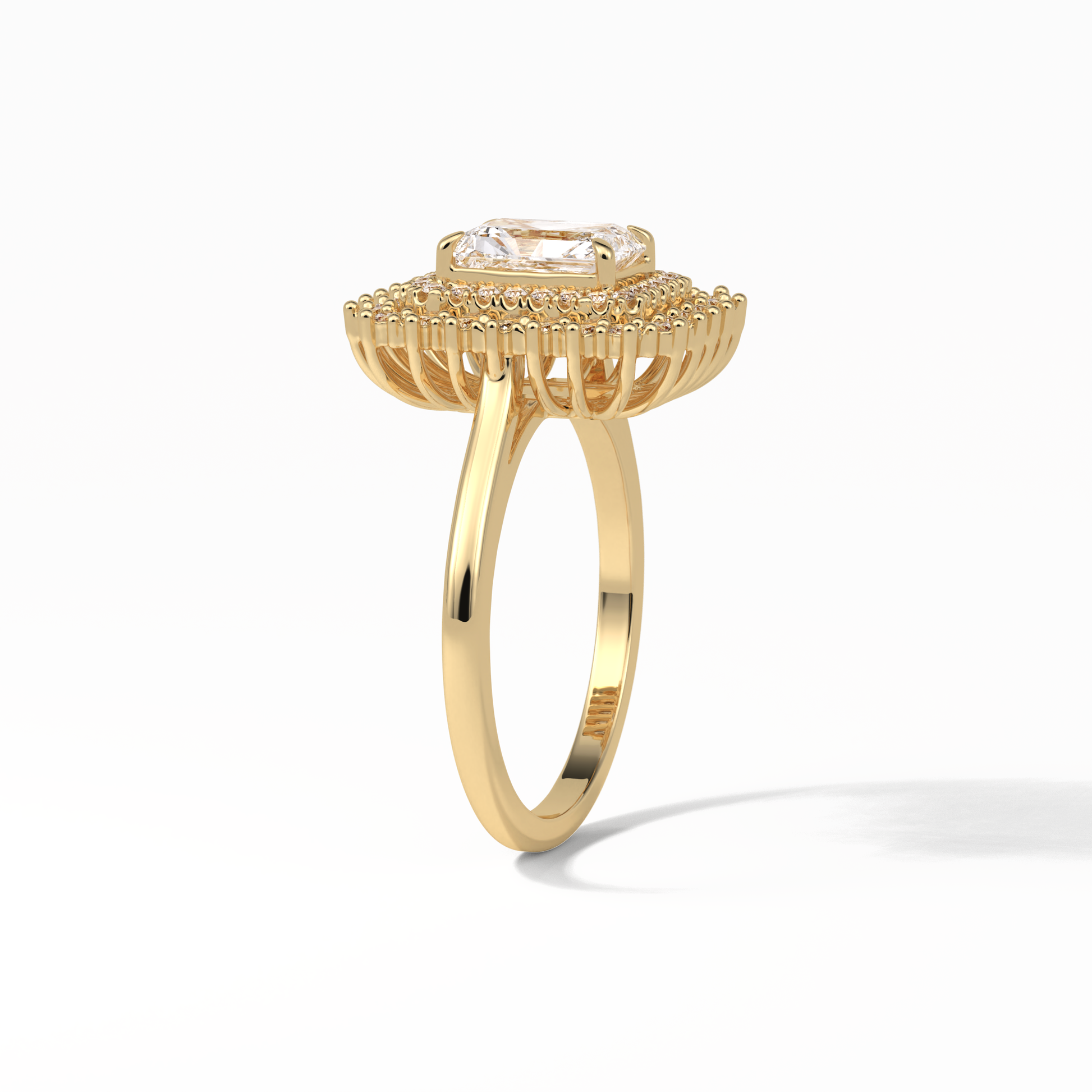 Radiant Double Halo Lab Grown Diamond Engagement Ring