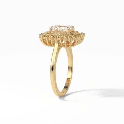 Radiant Double Halo Lab Grown Diamond Engagement Ring