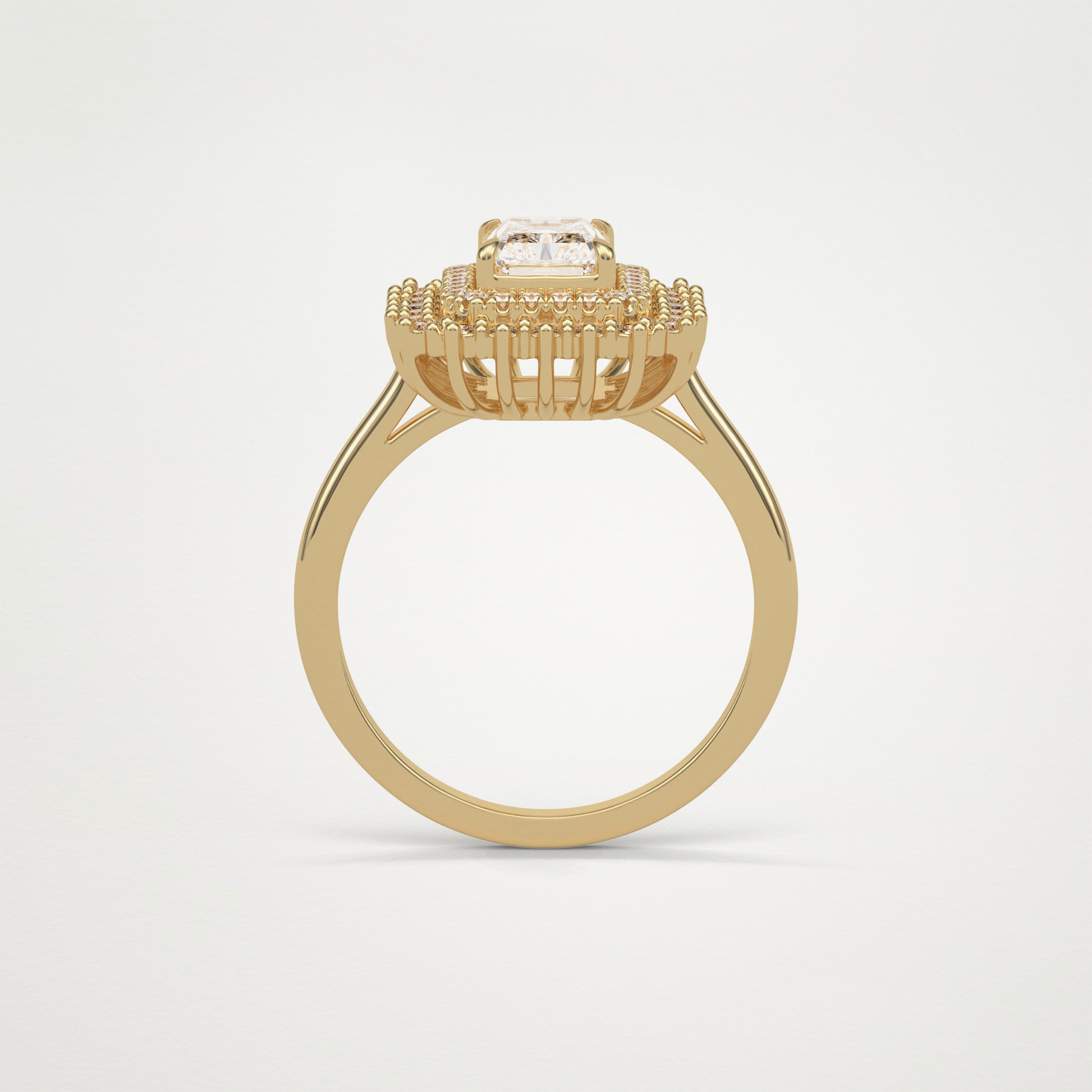 Radiant Double Halo Lab Grown Diamond Engagement Ring