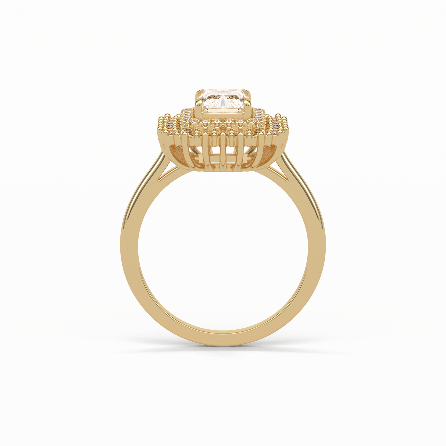 Radiant Double Halo Lab Grown Diamond Engagement Ring