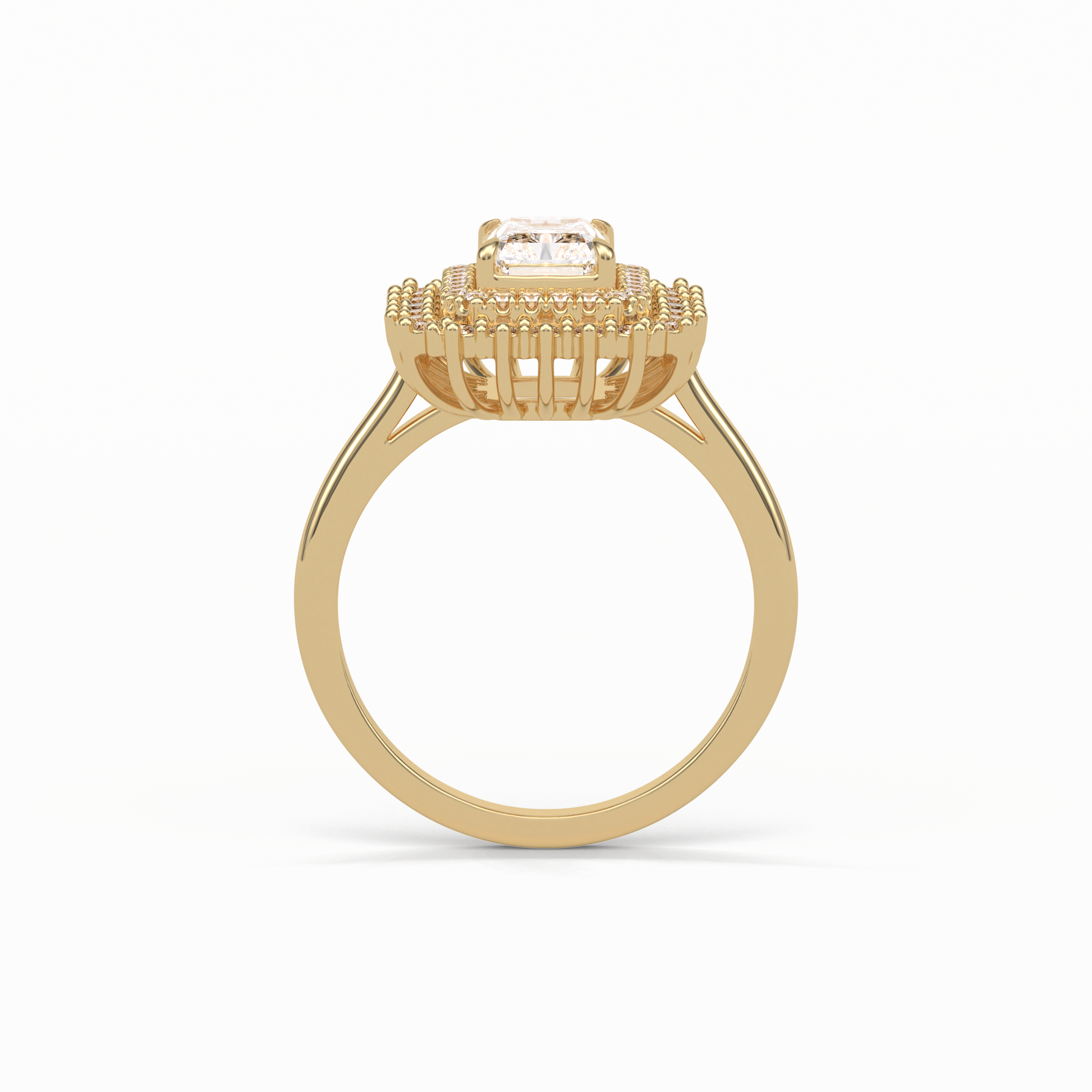 Radiant Double Halo Lab Grown Diamond Engagement Ring