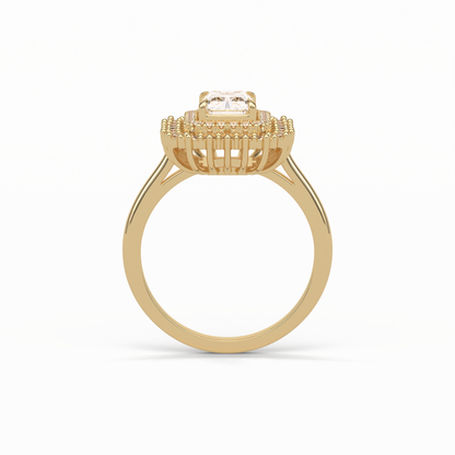 Radiant Double Halo Lab Grown Diamond Engagement Ring
