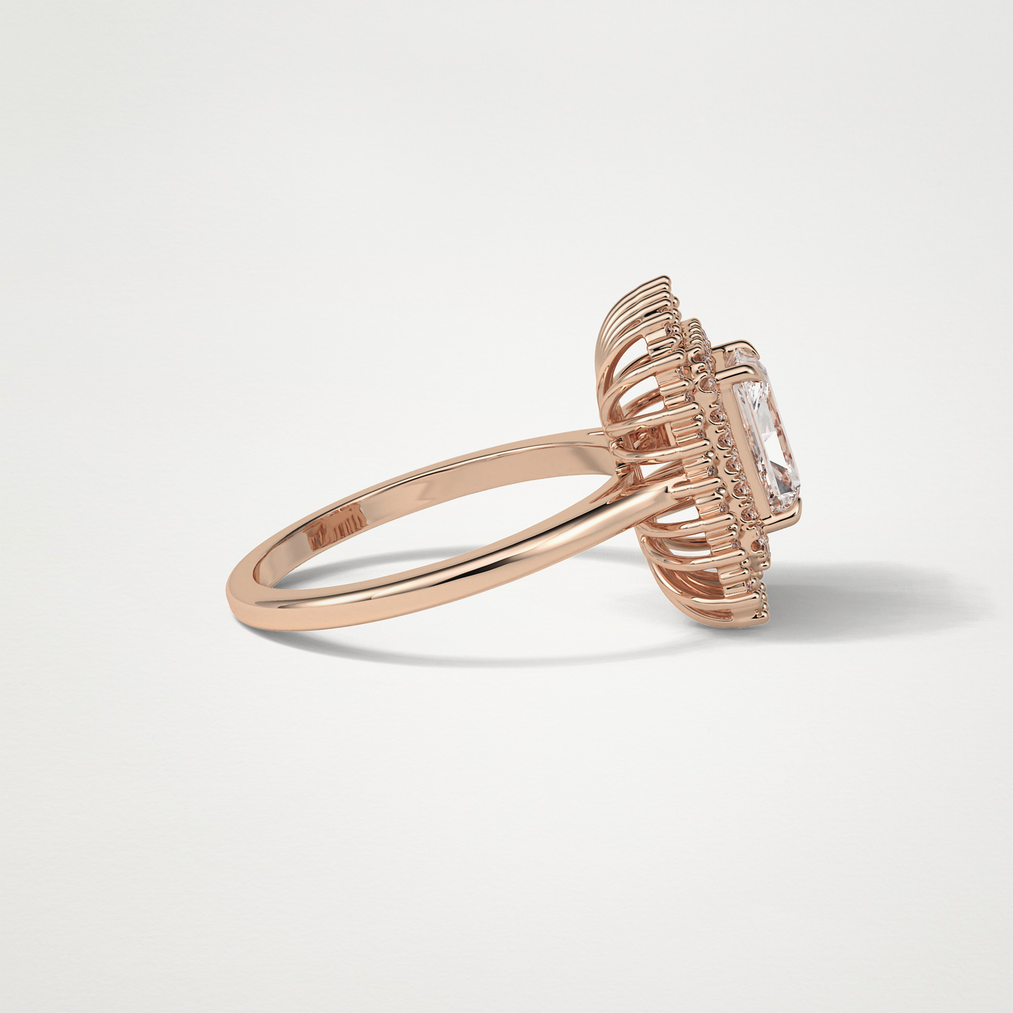 Radiant Double Halo Lab Grown Diamond Engagement Ring