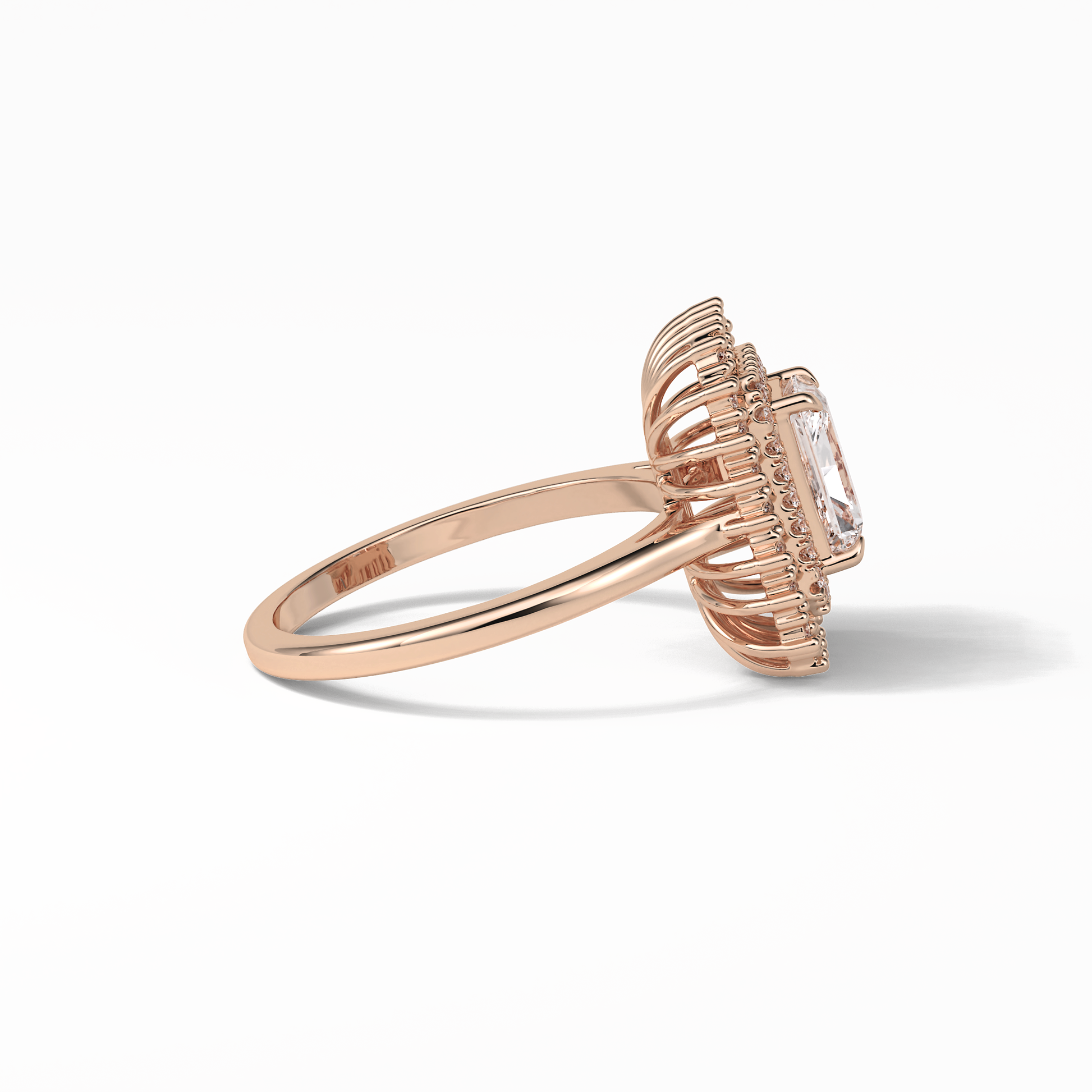Radiant Double Halo Lab Grown Diamond Engagement Ring