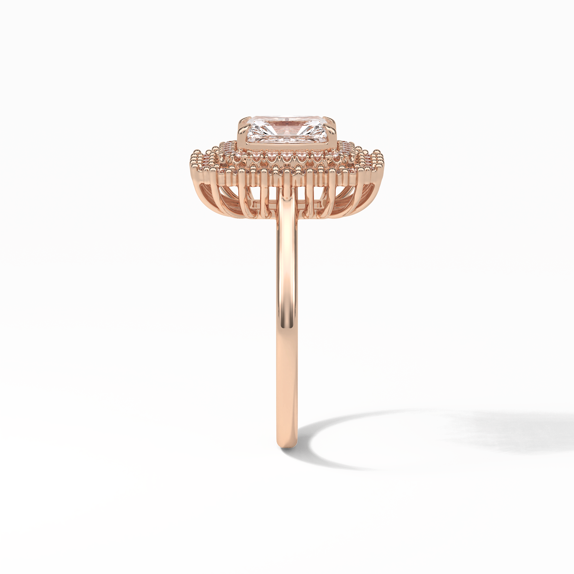 Radiant Double Halo Lab Grown Diamond Engagement Ring