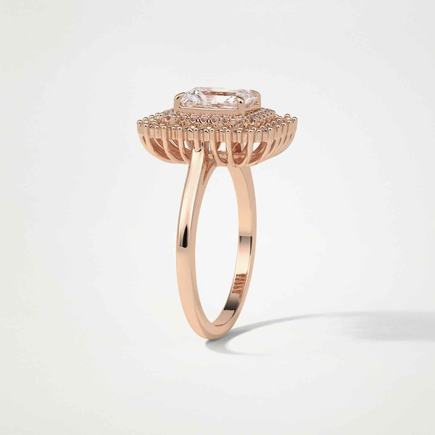 Radiant Double Halo Lab Grown Diamond Engagement Ring