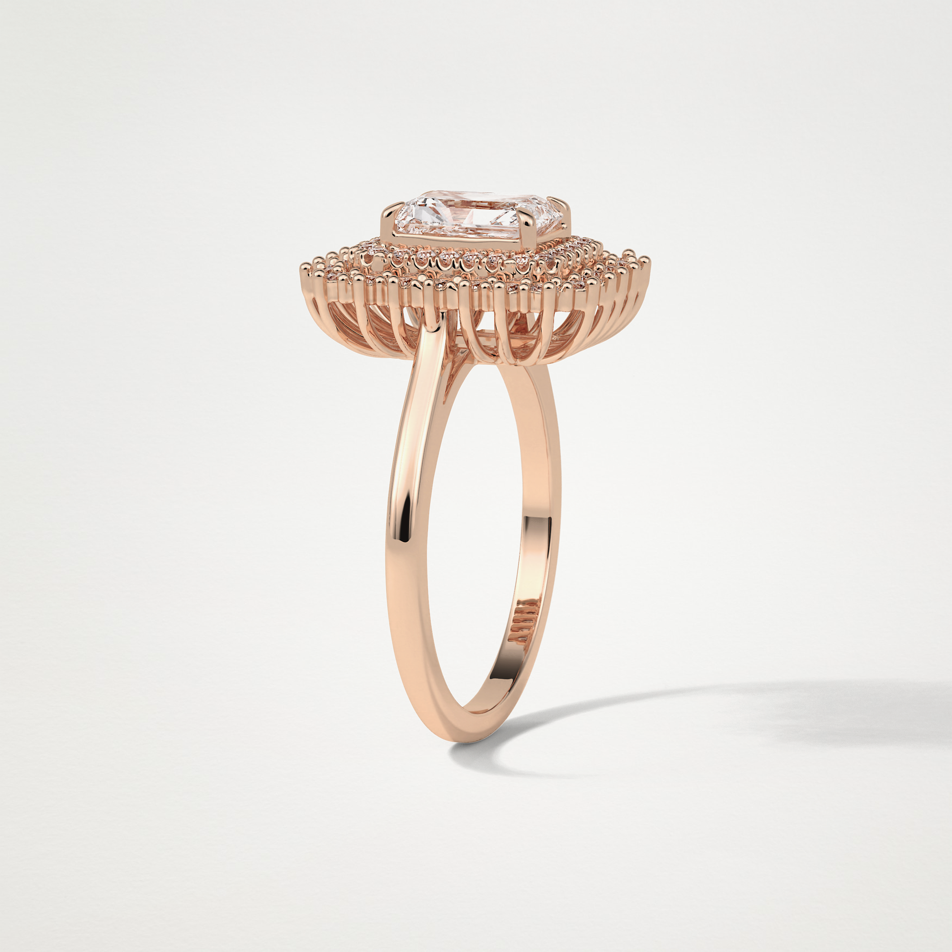 Radiant Double Halo Lab Grown Diamond Engagement Ring