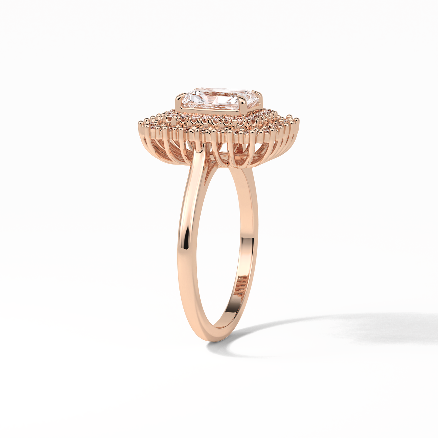Radiant Double Halo Lab Grown Diamond Engagement Ring