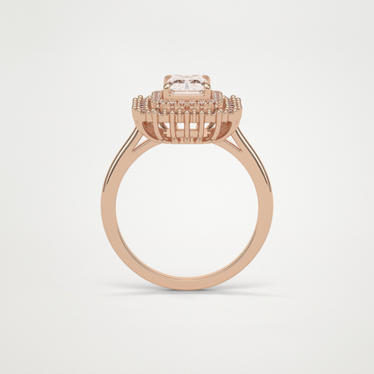 Radiant Double Halo Lab Grown Diamond Engagement Ring