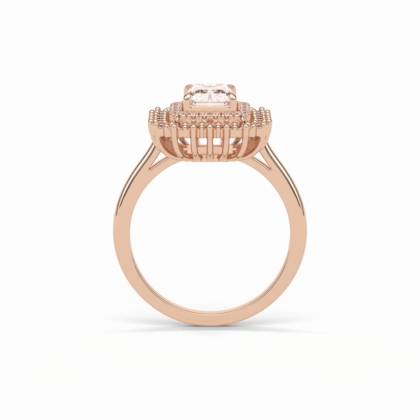 Radiant Double Halo Lab Grown Diamond Engagement Ring