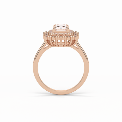 Radiant Double Halo Lab Grown Diamond Engagement Ring