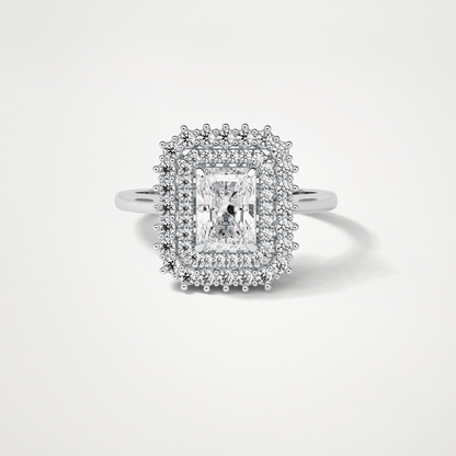 Radiant Double Halo Lab Grown Diamond Engagement Ring
