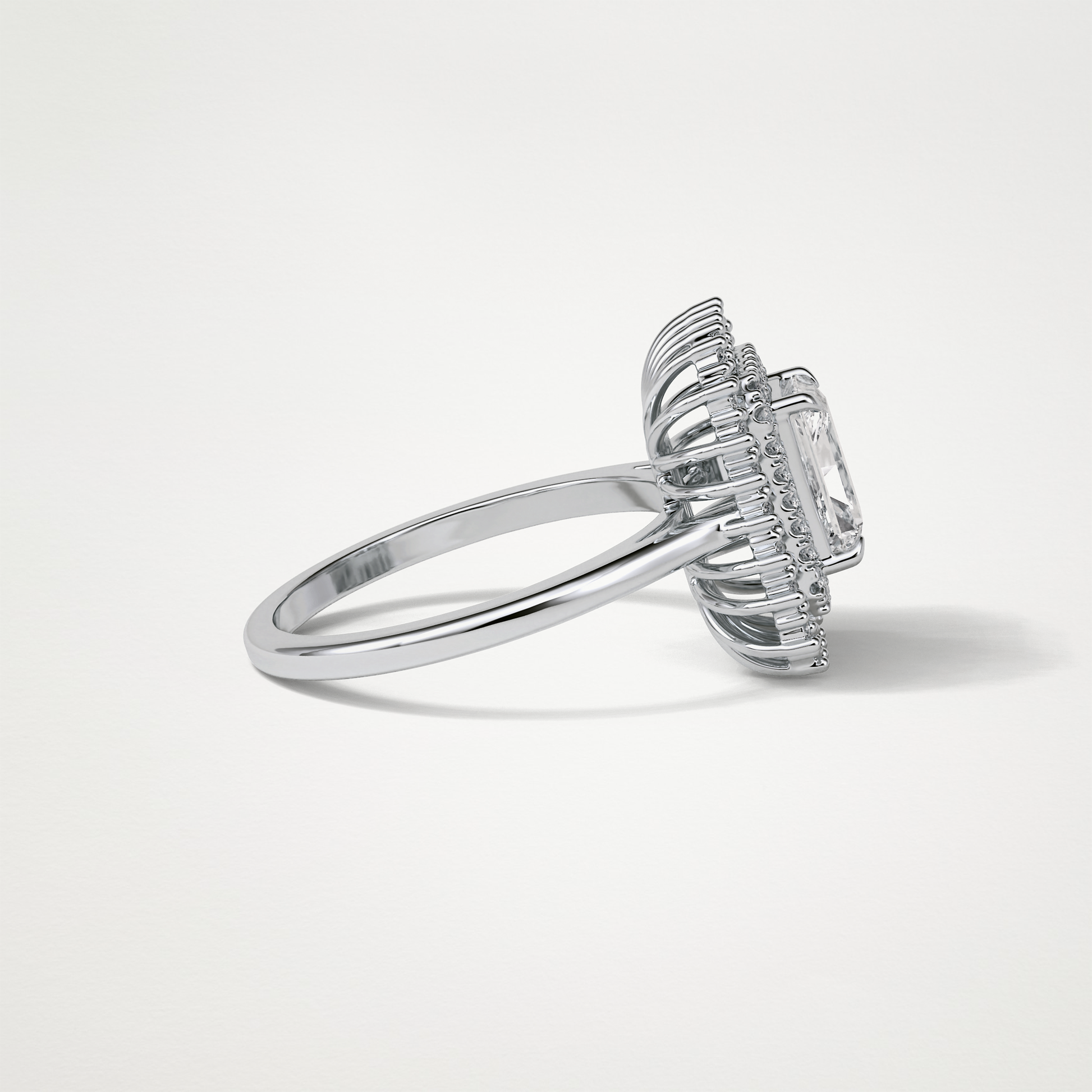 Radiant Double Halo Lab Grown Diamond Engagement Ring