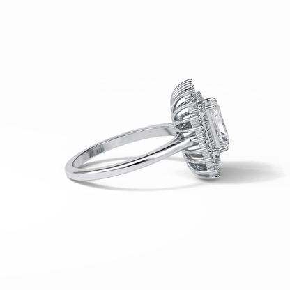 Radiant Double Halo Lab Grown Diamond Engagement Ring