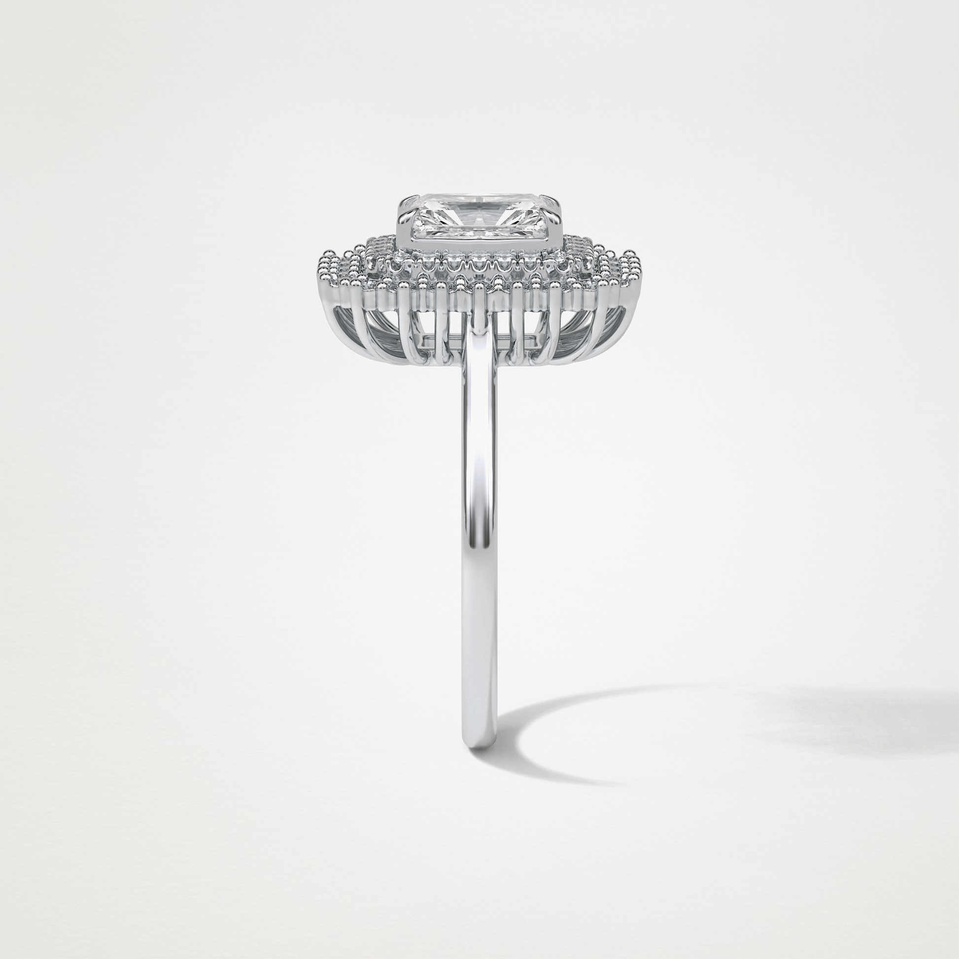 Radiant Double Halo Lab Grown Diamond Engagement Ring