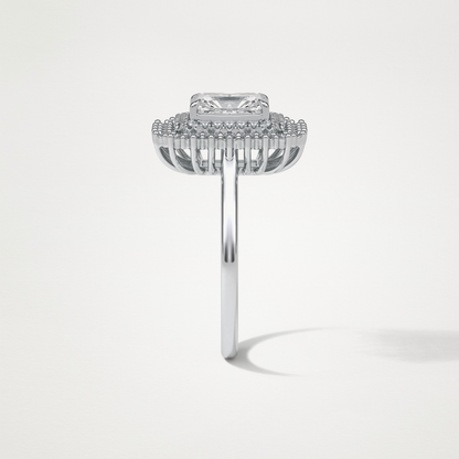 Radiant Double Halo Lab Grown Diamond Engagement Ring