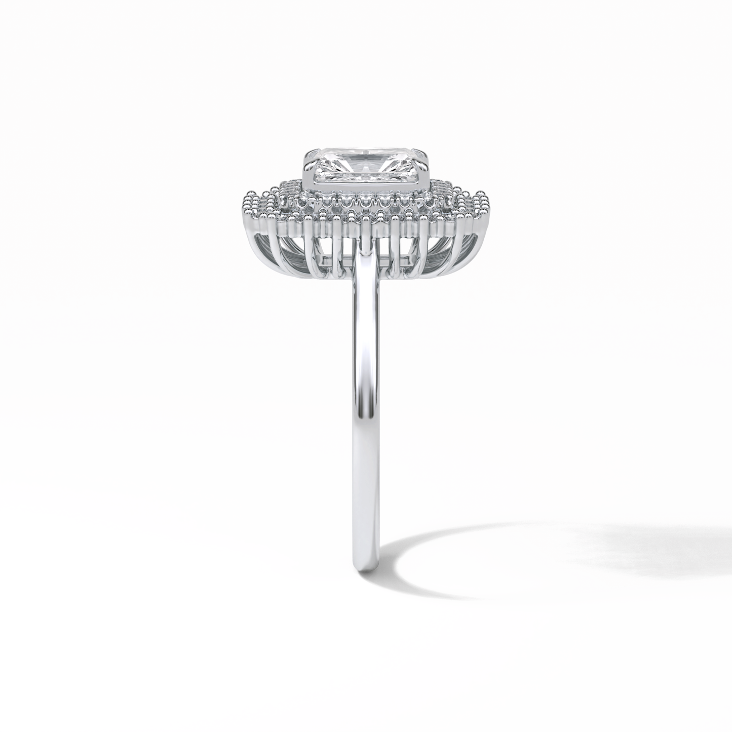 Radiant Double Halo Lab Grown Diamond Engagement Ring