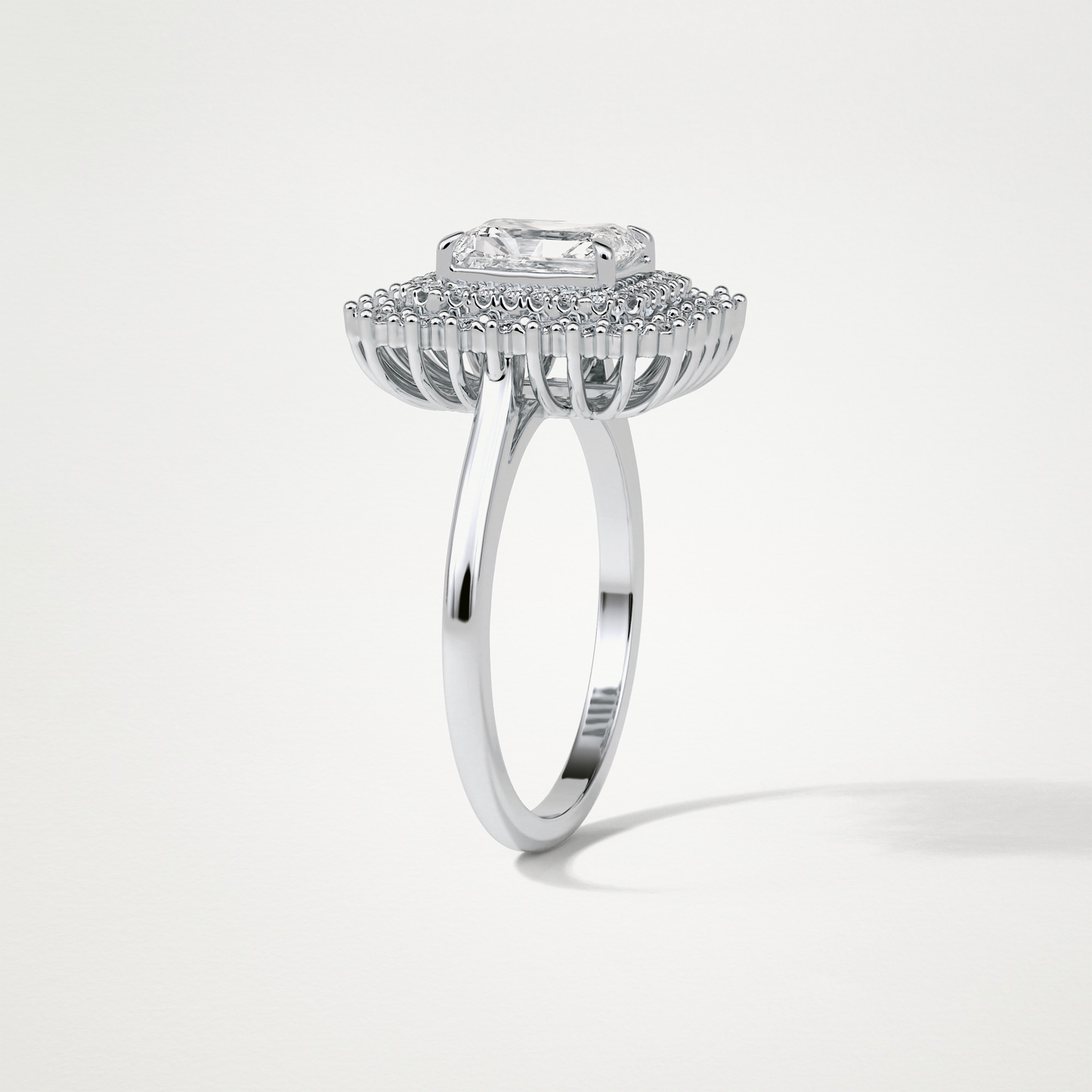 Radiant Double Halo Lab Grown Diamond Engagement Ring