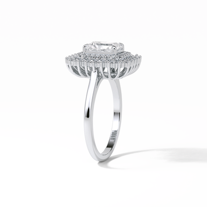Radiant Double Halo Lab Grown Diamond Engagement Ring
