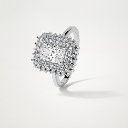 Radiant Double Halo Lab Grown Diamond Engagement Ring