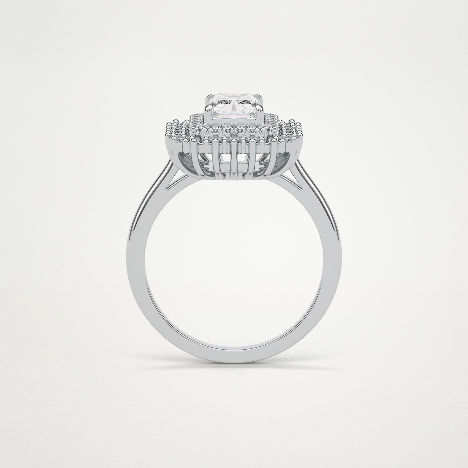 Radiant Double Halo Lab Grown Diamond Engagement Ring