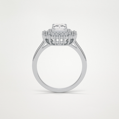 Radiant Double Halo Lab Grown Diamond Engagement Ring