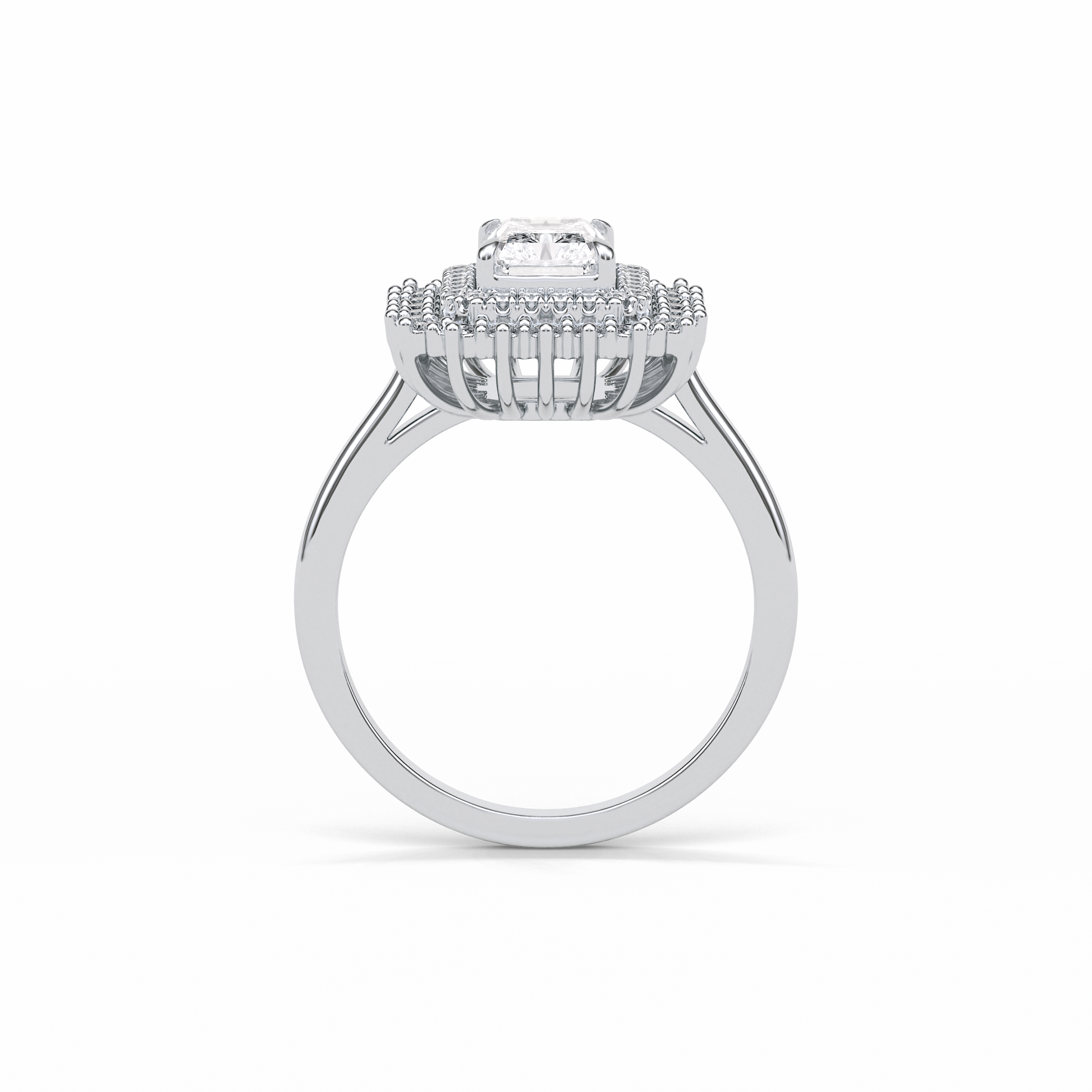 Radiant Double Halo Lab Grown Diamond Engagement Ring