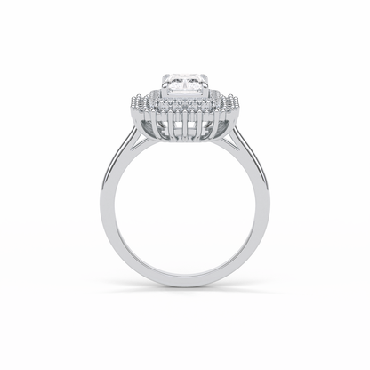 Radiant Double Halo Lab Grown Diamond Engagement Ring