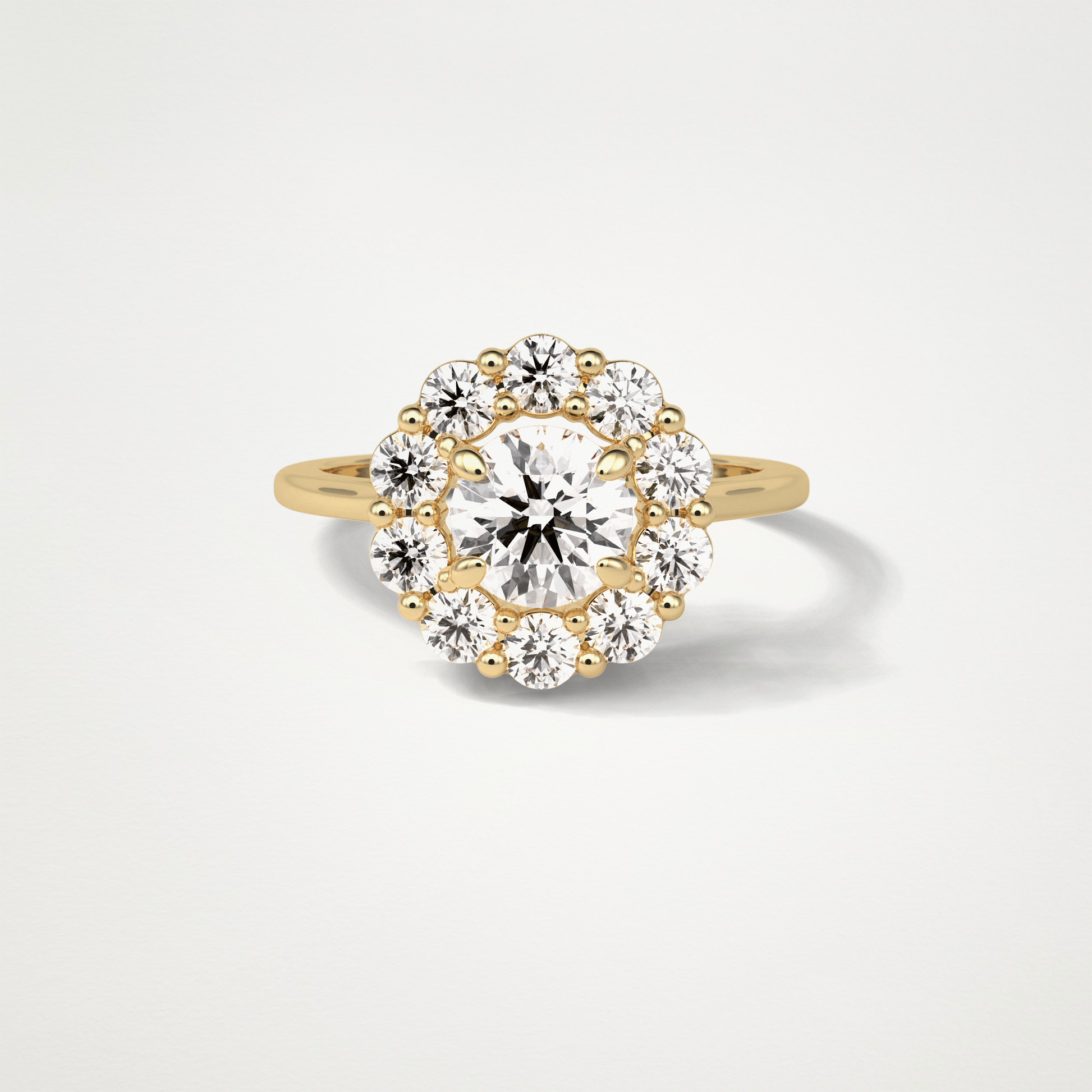 Round Halo Lab Grown Diamond Engagement Ring