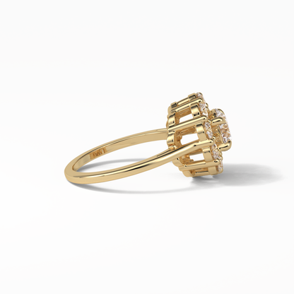 Round Halo Lab Grown Diamond Engagement Ring