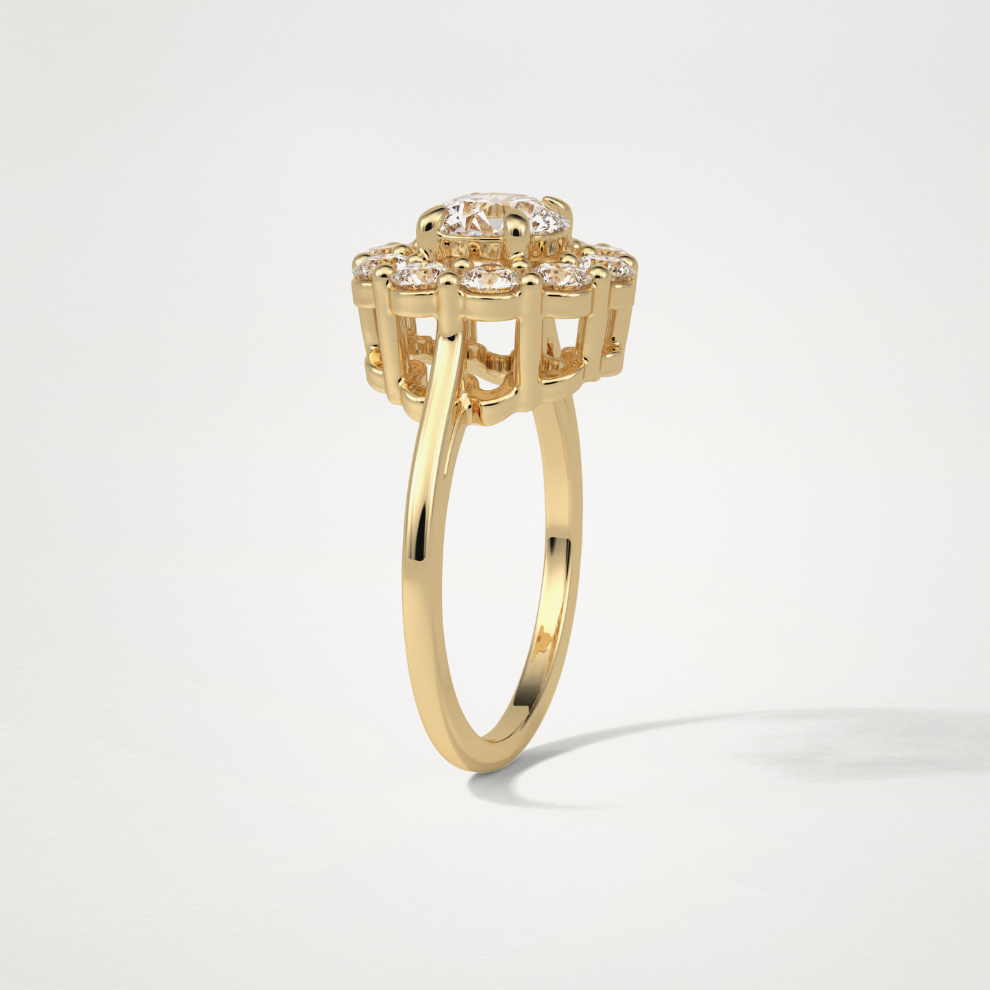 Round Halo Lab Grown Diamond Engagement Ring