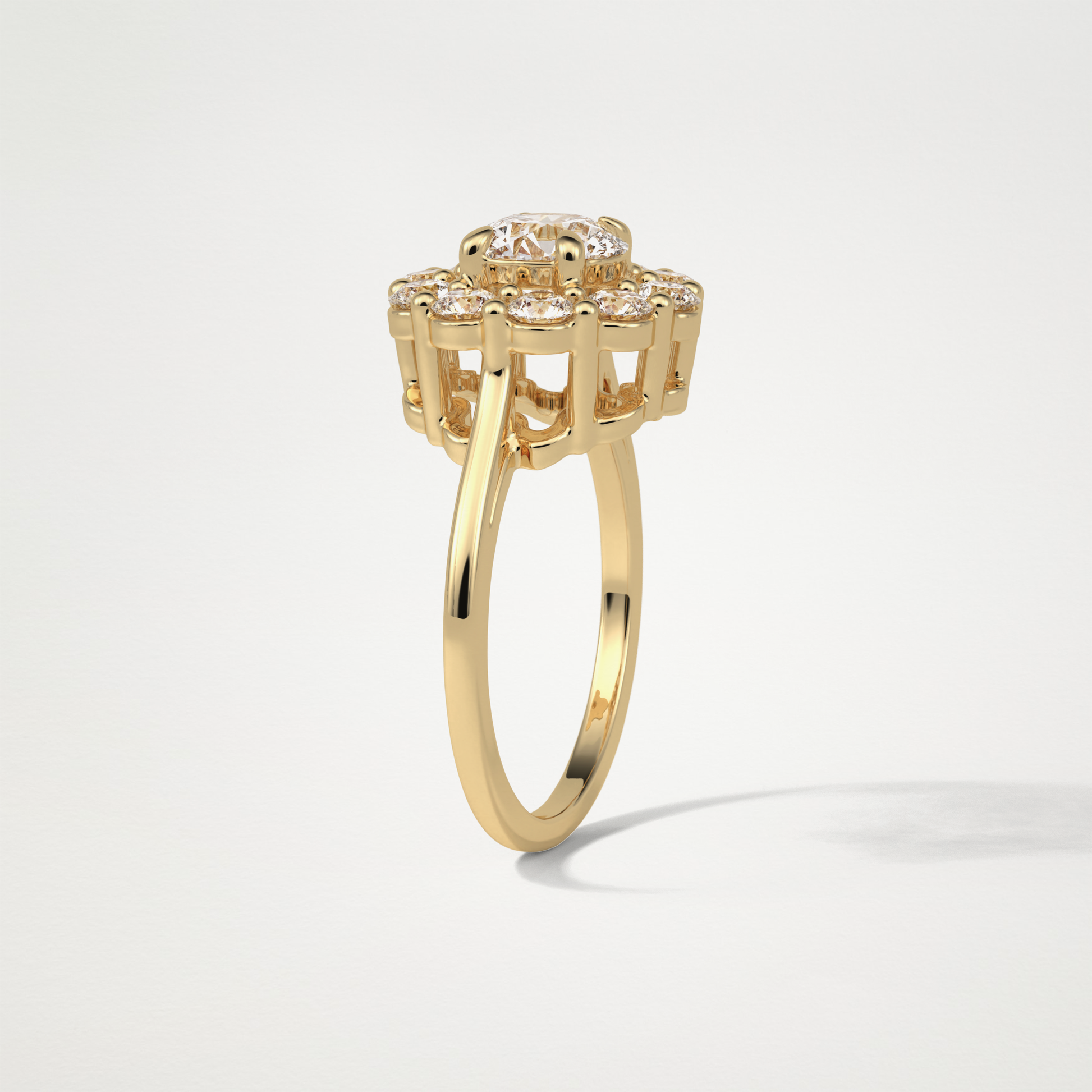 Round Halo Lab Grown Diamond Engagement Ring