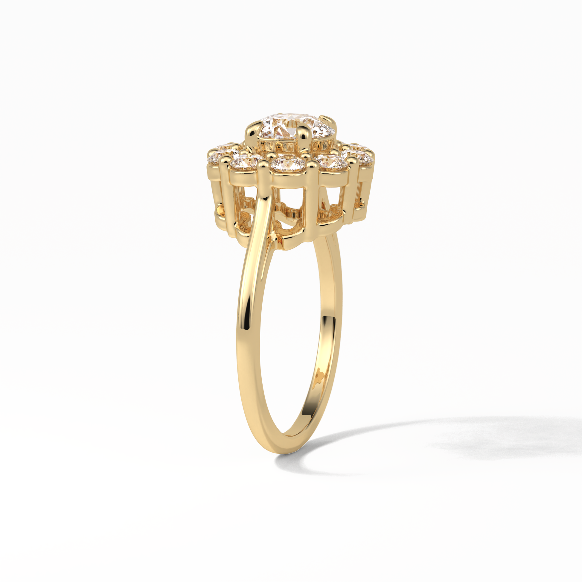 Round Halo Lab Grown Diamond Engagement Ring