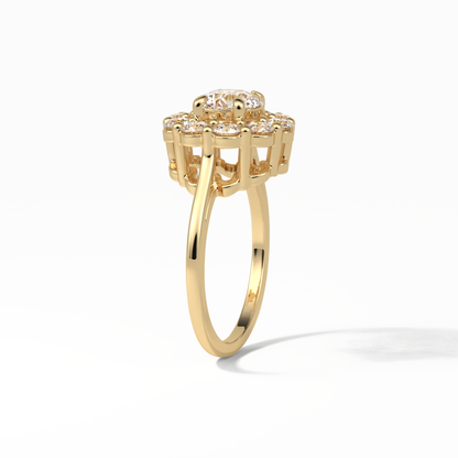 Round Halo Lab Grown Diamond Engagement Ring