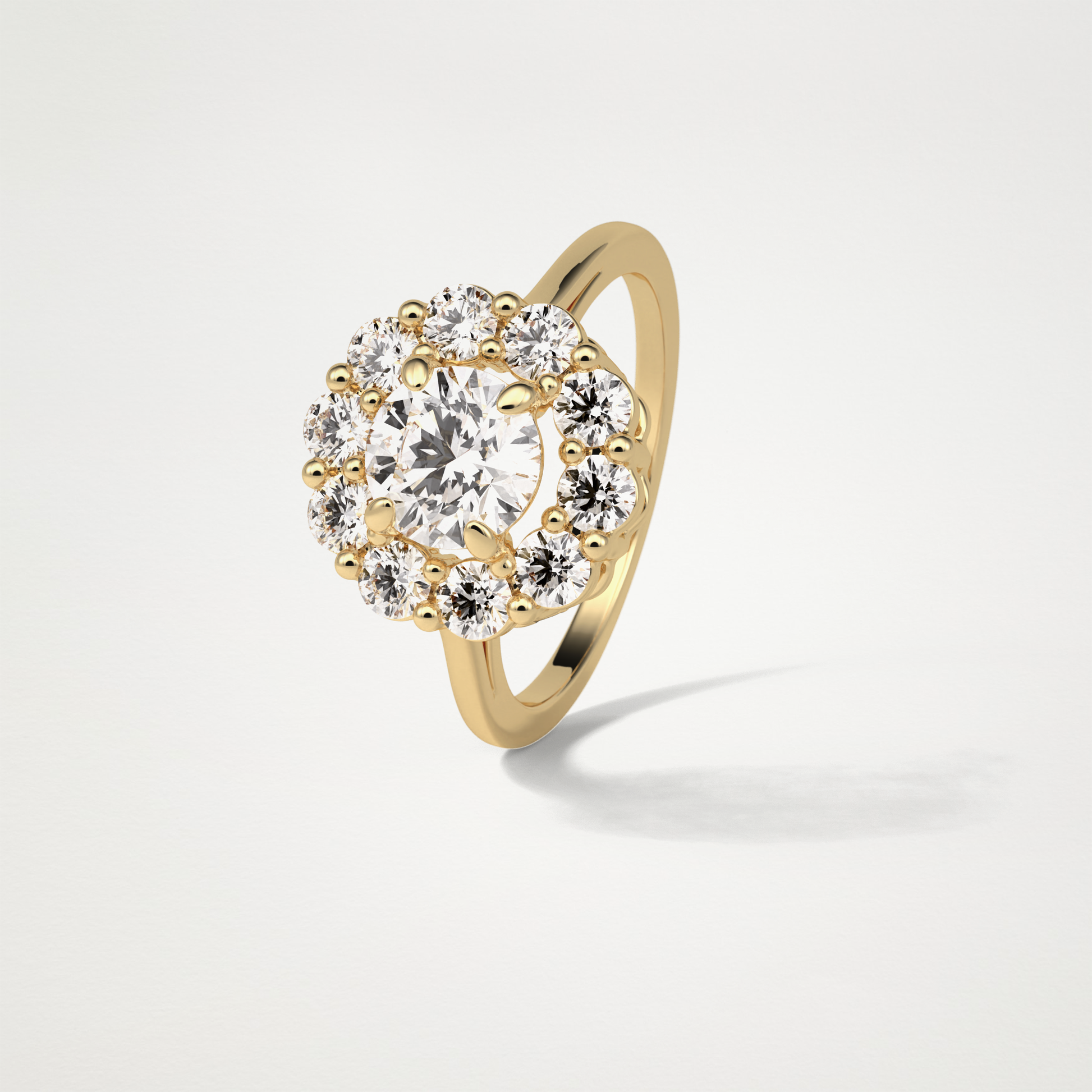 Round Halo Lab Grown Diamond Engagement Ring