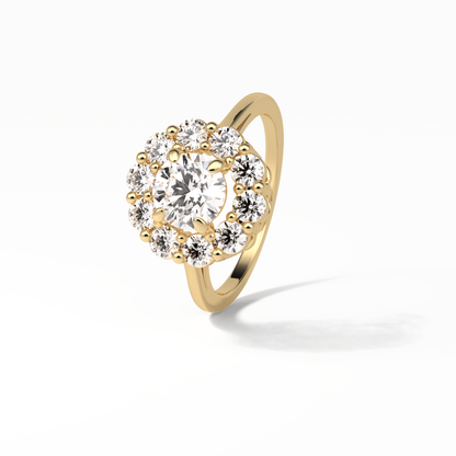 Round Halo Lab Grown Diamond Engagement Ring