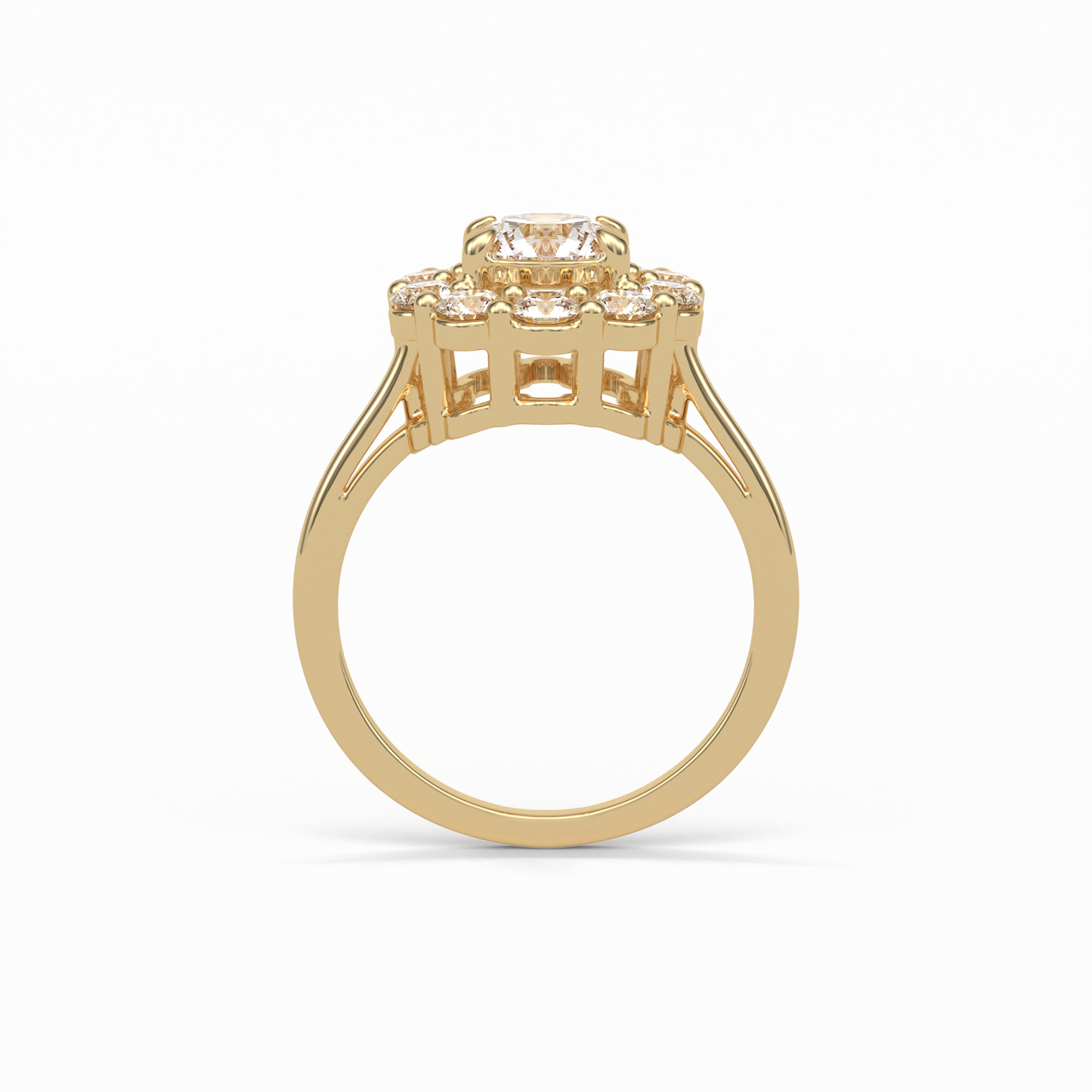 Round Halo Lab Grown Diamond Engagement Ring