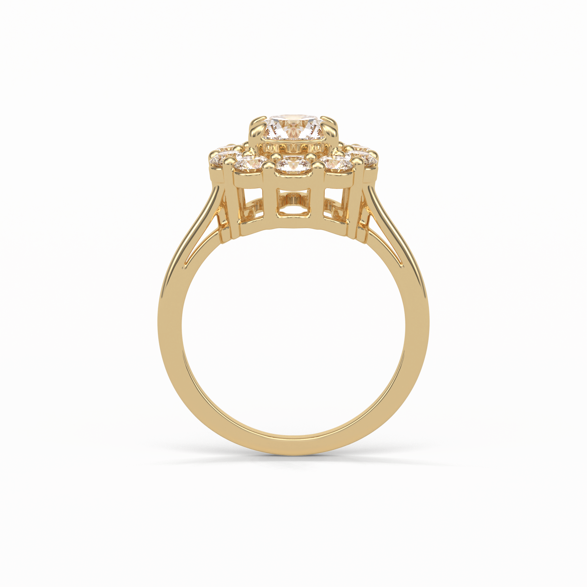 Round Halo Lab Grown Diamond Engagement Ring