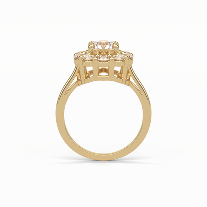 Round Halo Lab Grown Diamond Engagement Ring