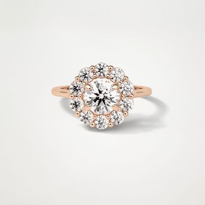 Round Halo Lab Grown Diamond Engagement Ring