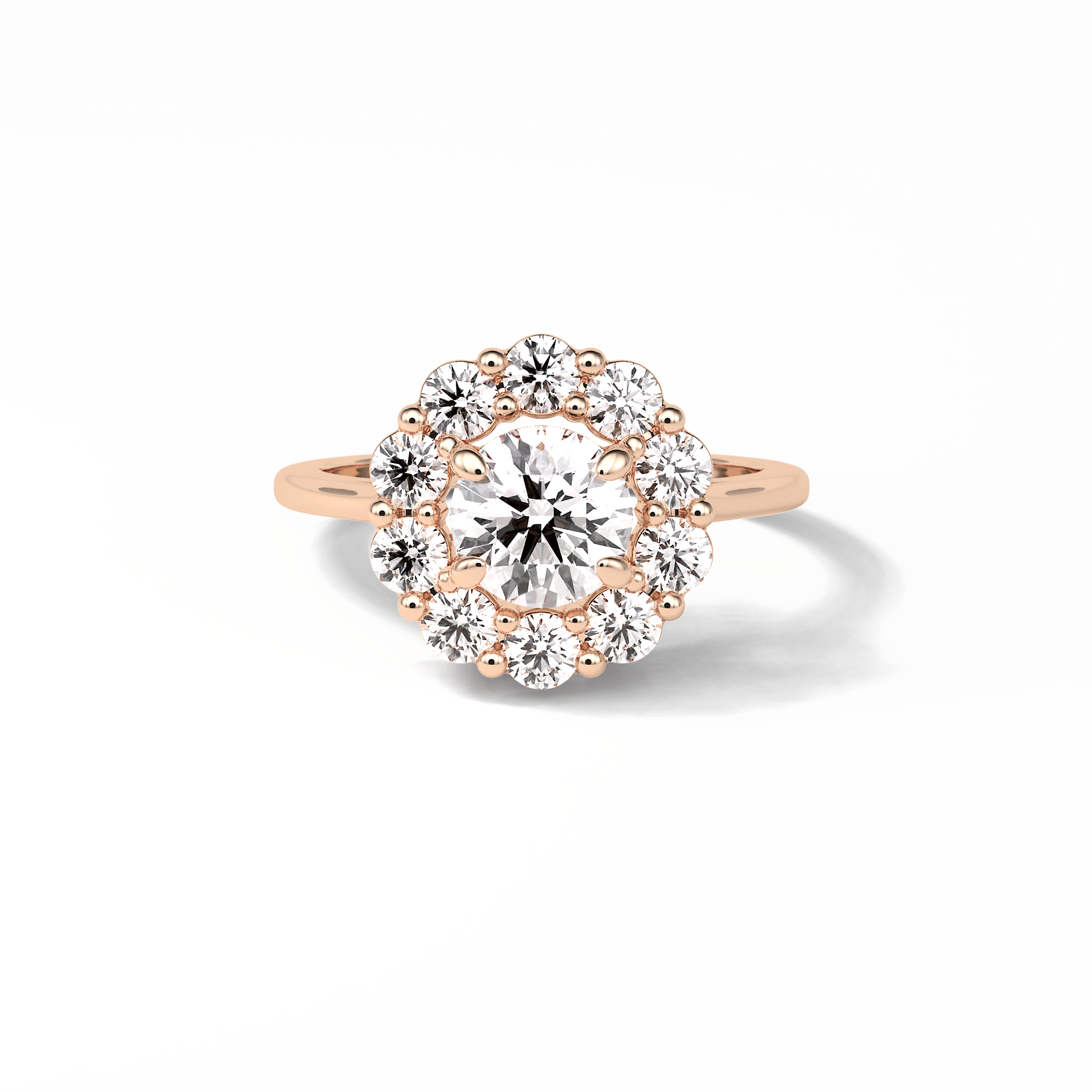 Round Halo Lab Grown Diamond Engagement Ring