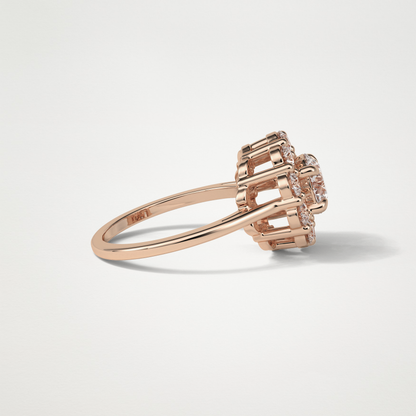 Round Halo Lab Grown Diamond Engagement Ring