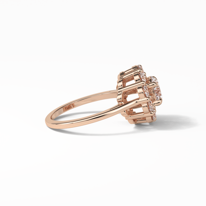 Round Halo Lab Grown Diamond Engagement Ring