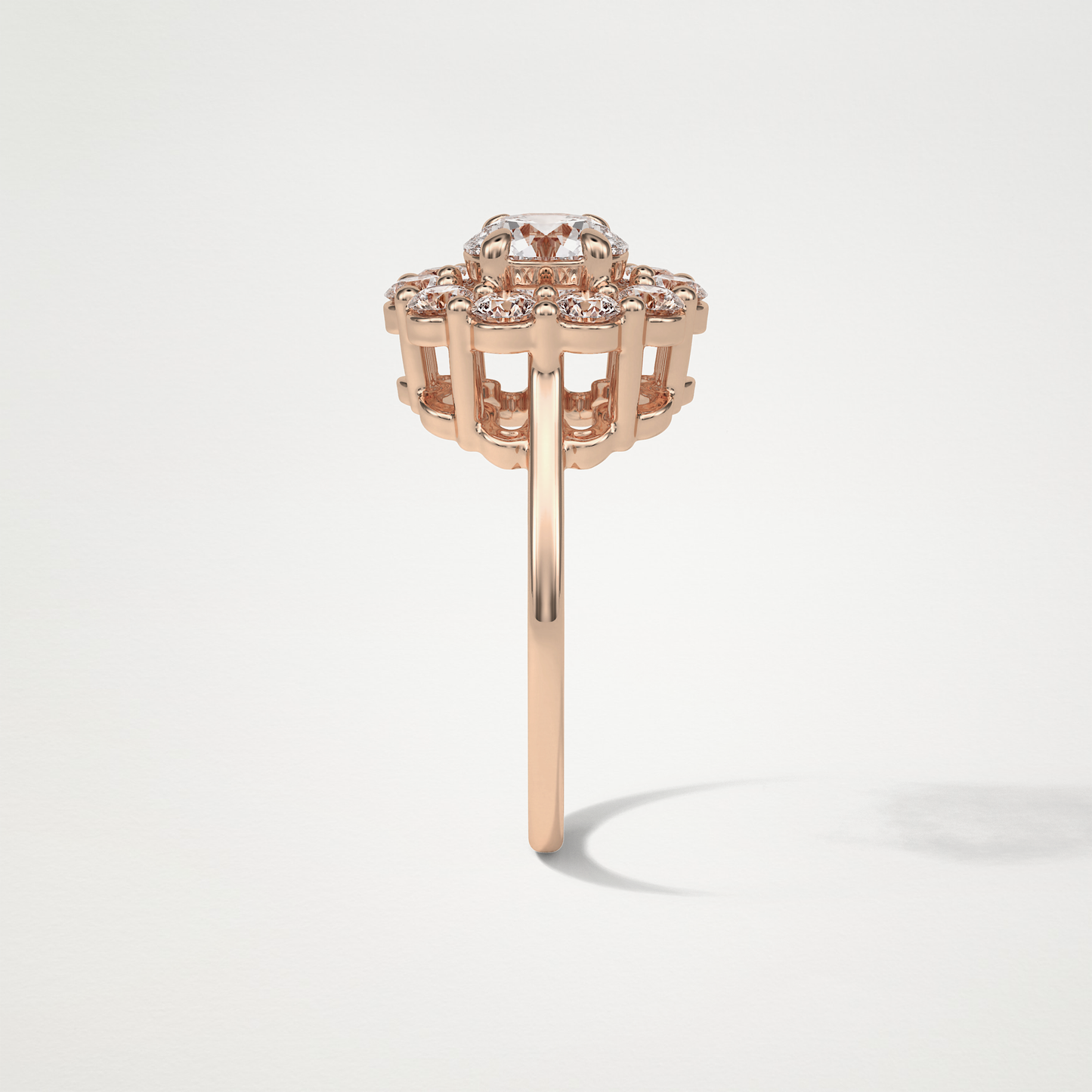 Round Halo Lab Grown Diamond Engagement Ring